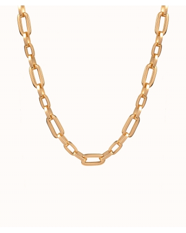 Collar chapado en oro 18 Kt de eslabones ovalados. Medida 40 cm + 5 cm de cadena ajustable. Perfecto tanto para lucir solo como 