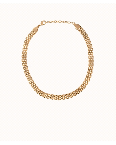 Collar chapado en oro 18 Kt cadena panther. Medida 38 cm + 5 cm de cadena ajustable. Un complemento perfecto para completar tant
